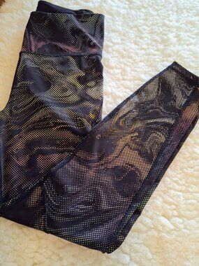 ATHLETIC - Athleta Lightning Reflective 7/8 Tight Black Leggings Size XS